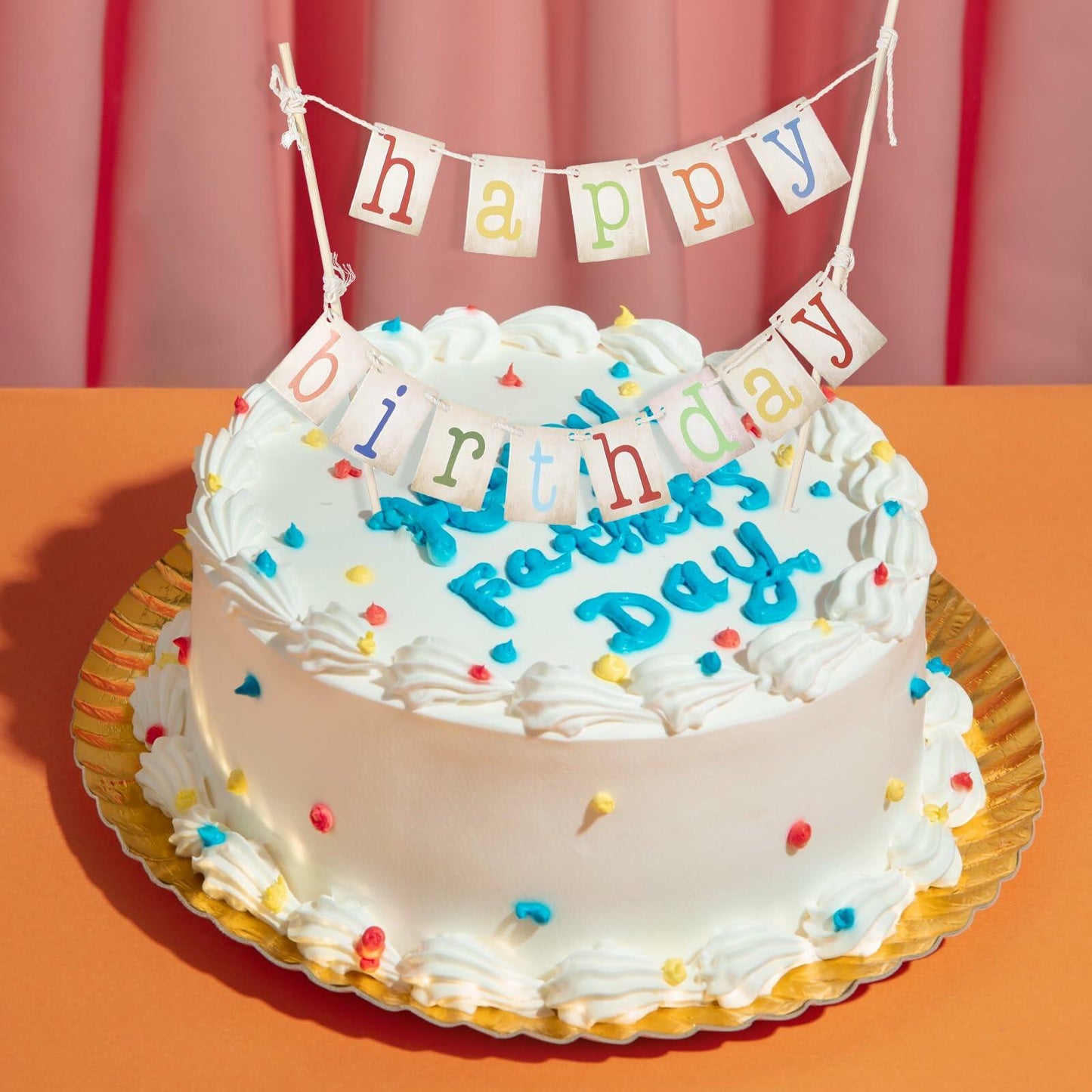 Cobee 2 Pcs Happy Birthday Banner Pull Flag Hanging Flags Party Decor Style B