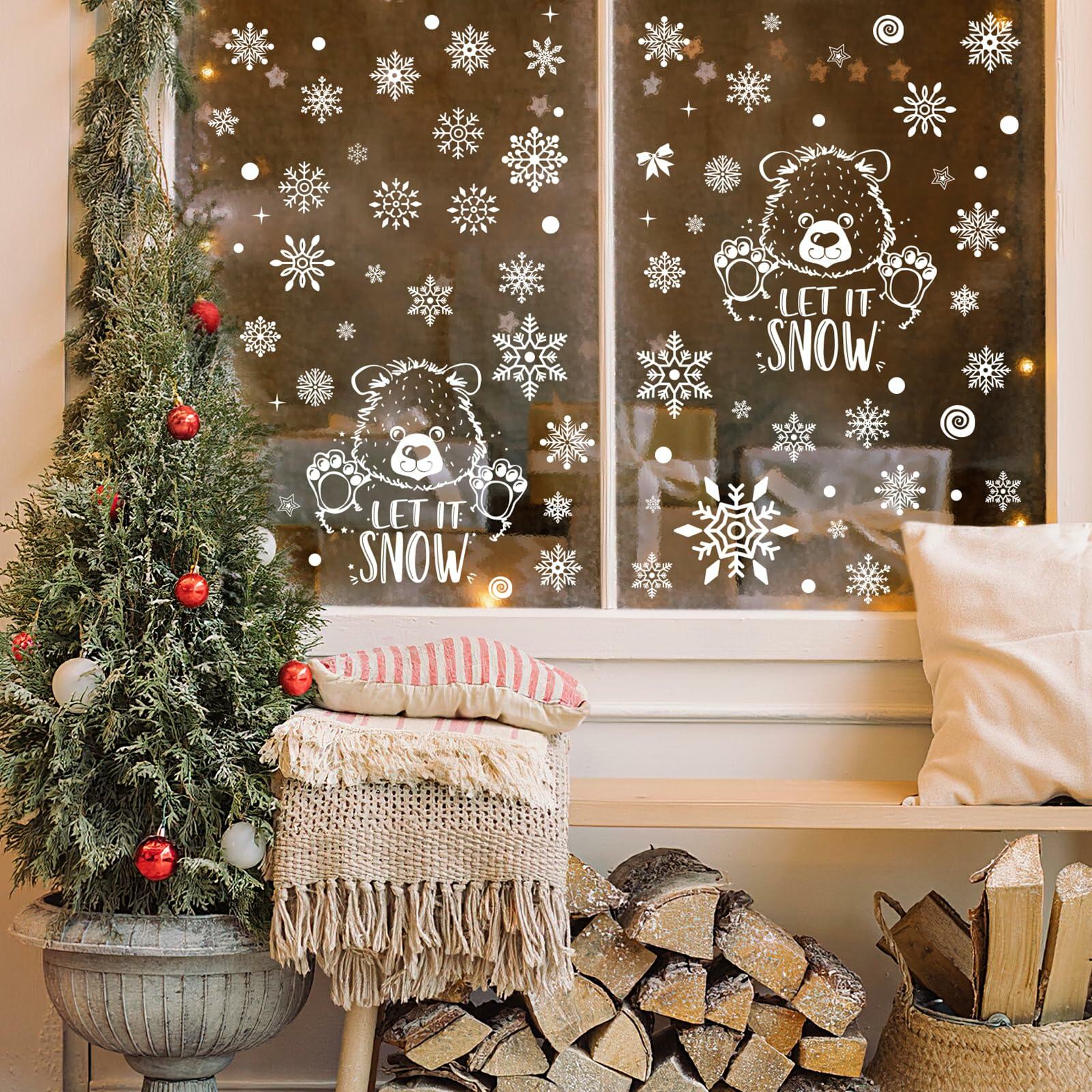AivaToba 203 Pcs Christmas Window Clings, Double Side Window Clings