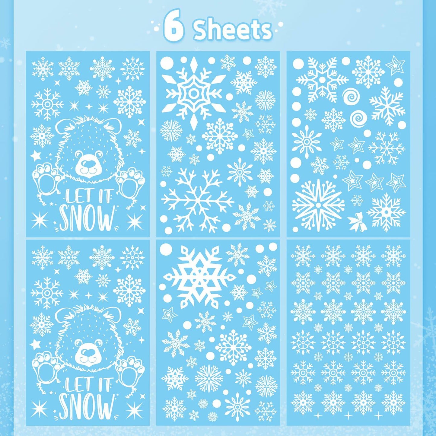 AivaToba 203 Pcs Christmas Window Clings, Double Side Window Clings