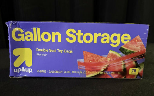 [Like New] Up&Up Double Seal Gallon Zip Seal Bags Clear 75 Count BPA Free
