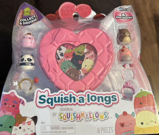 Squishmallows Series 2 Squish-a-Longs Valentine's 8pc Pink Set