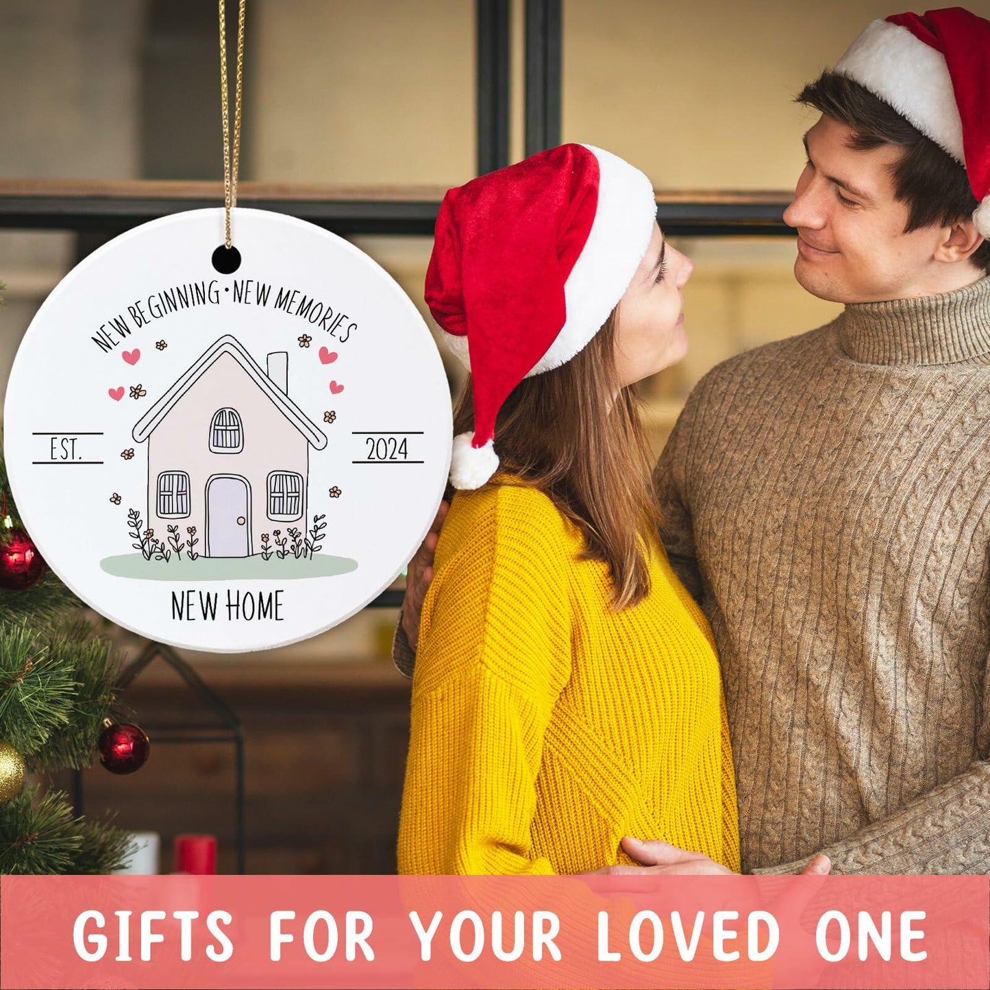 New Home Ornament 2024 First Christmas Housewarming Gift for Couples