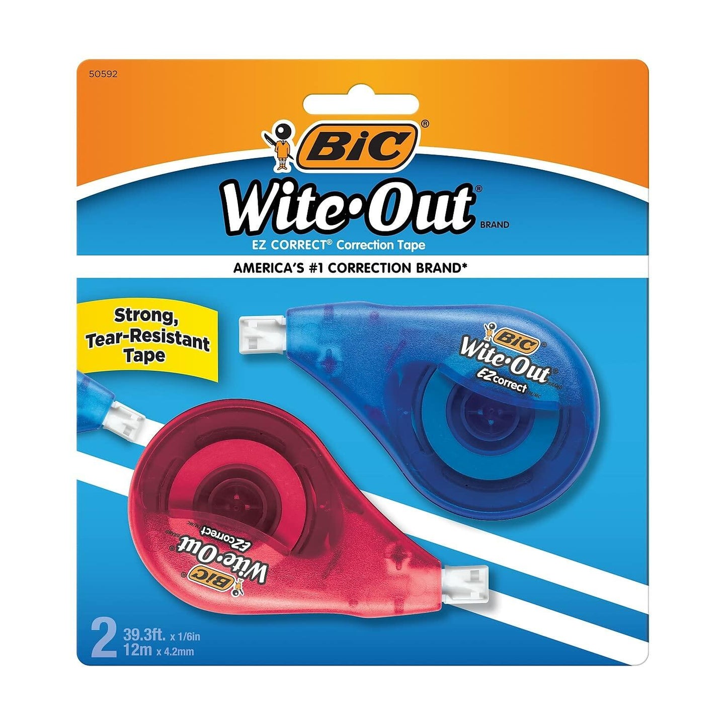 Bic Wite-Out Brand Correction Tape White 39.3 Feet 2-Count