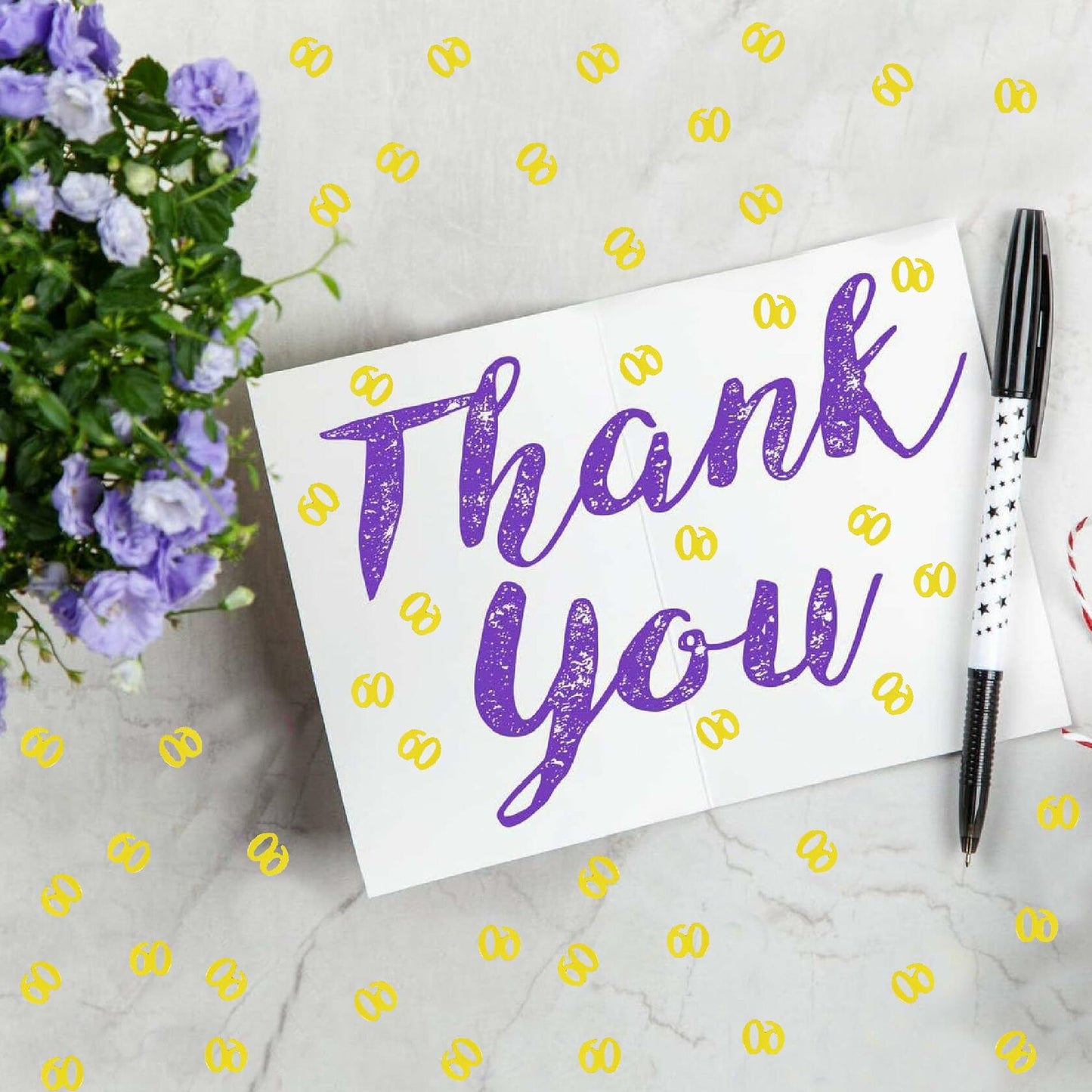 JNSAXMI 60 Confetti Number 60 Sequins 60th Anniversary Table Scatter Gold