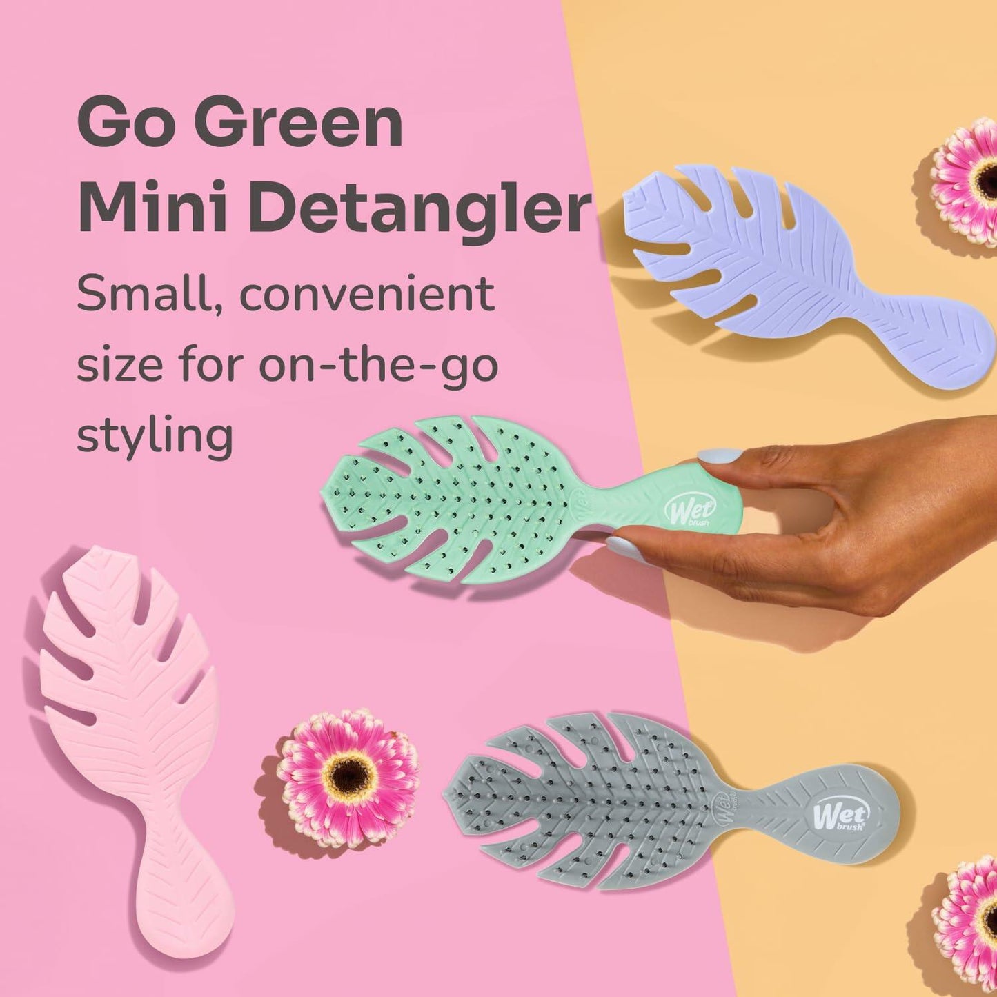 [Like New] Wet Brush Go Green Mini Detangler Hair Brush Purple Travel Size