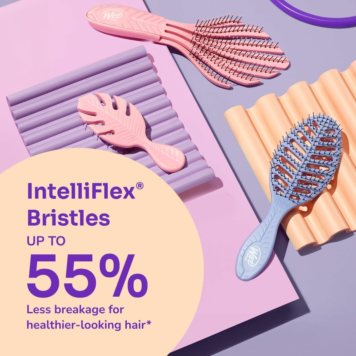 [Like New] Wet Brush Go Green Mini Detangler Hair Brush Purple Travel Size