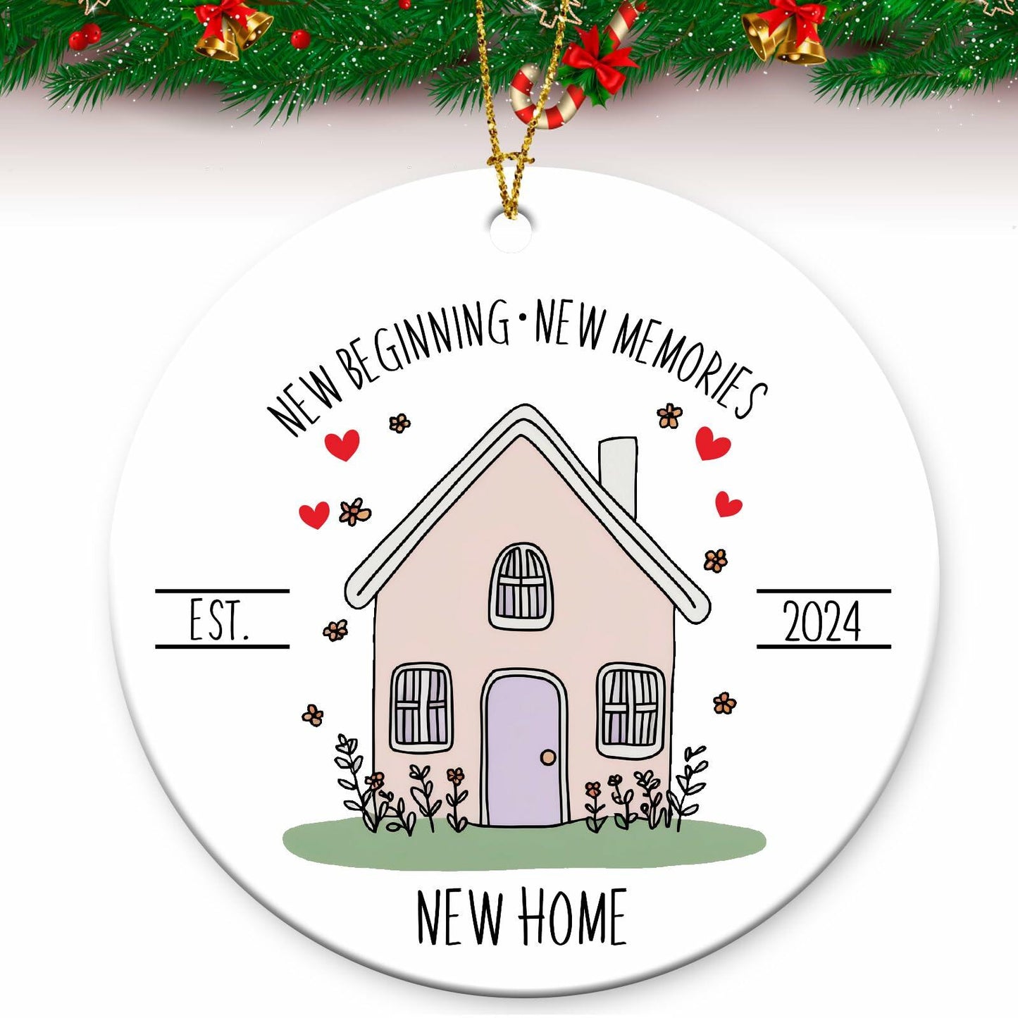 New Home Ornament 2024 First Christmas Housewarming Gift for Couples
