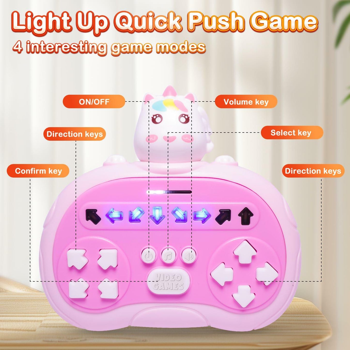 [Like New] ROUSKY Hand-Held Rhythm Master Dance Machine Educational Toy Unicorn Yellow