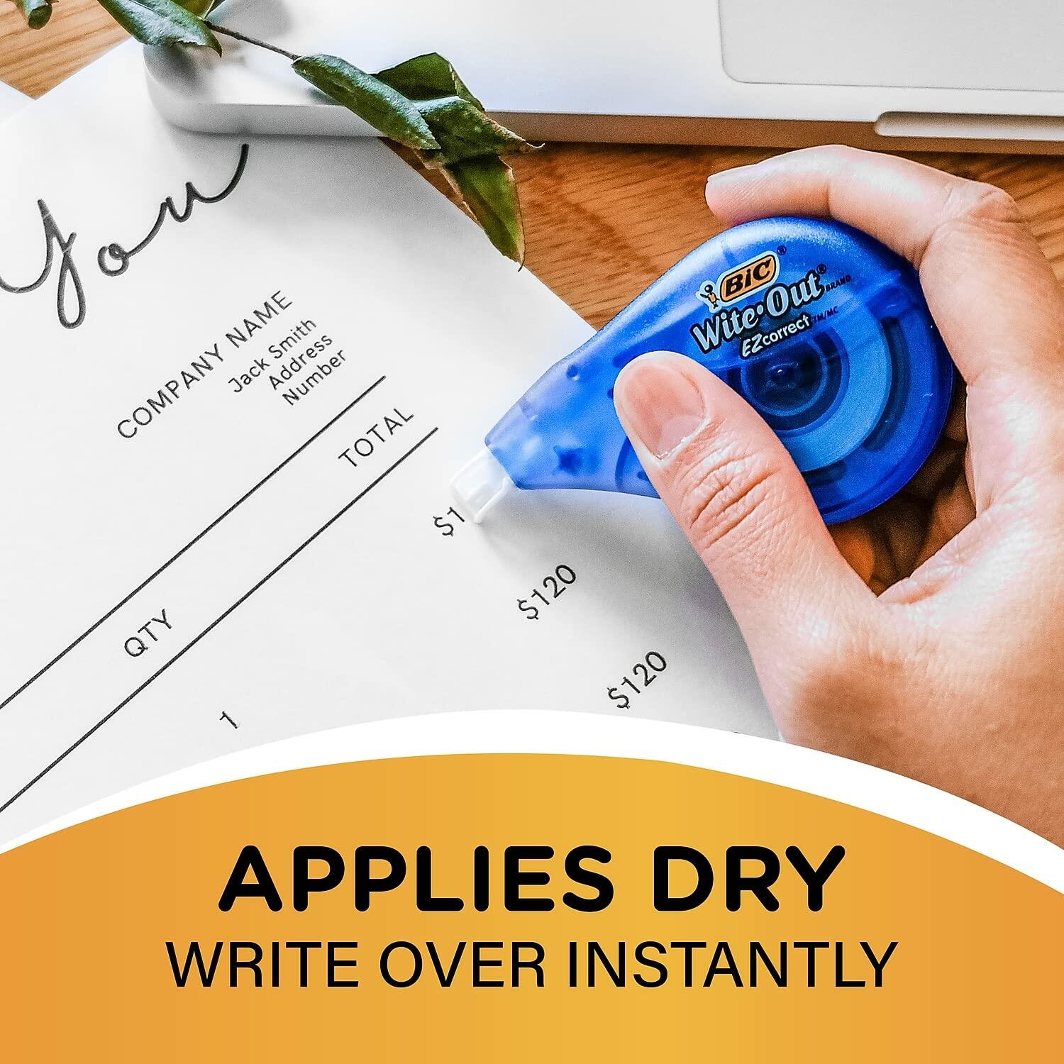 Bic Wite-Out Brand Correction Tape White 39.3 Feet 2-Count