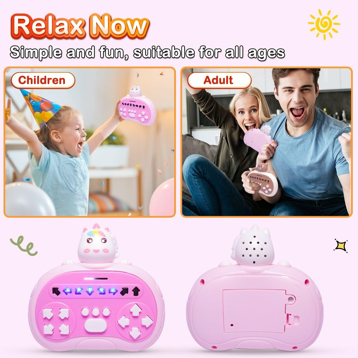 [Like New] ROUSKY Hand-Held Rhythm Master Dance Machine Educational Toy Unicorn Yellow