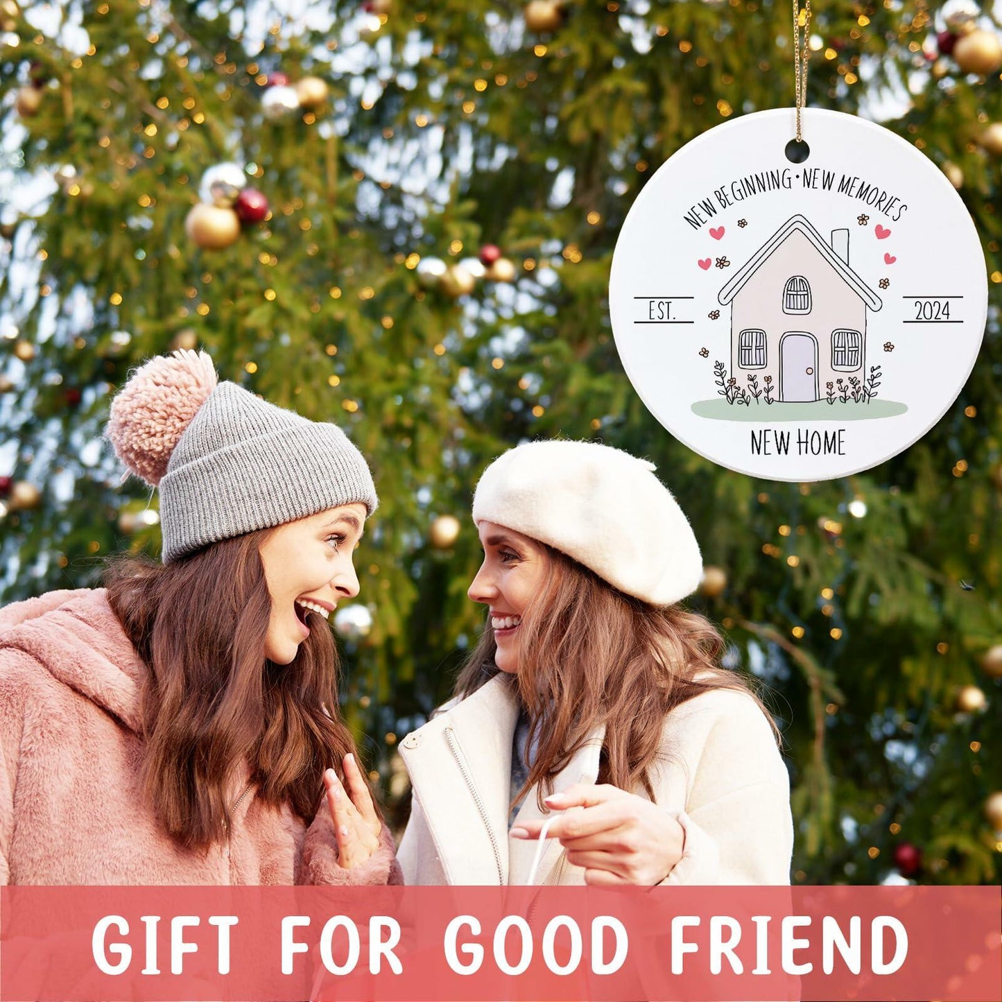 New Home Ornament 2024 First Christmas Housewarming Gift for Couples