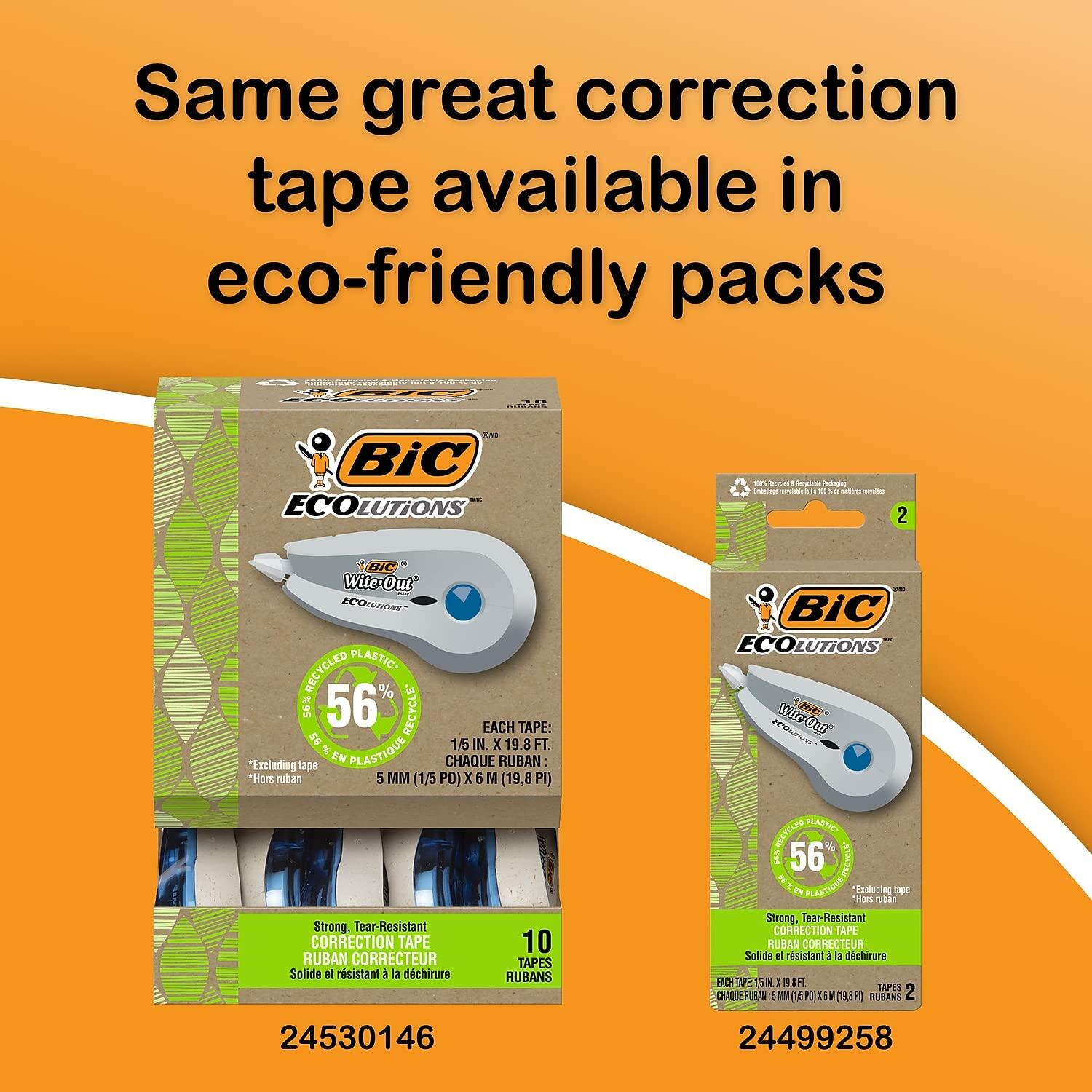 Bic Wite-Out Brand Correction Tape White 39.3 Feet 2-Count