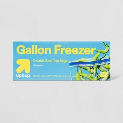 [Like New] up&up Gallon Freezer Storage Bags 60ct BPA Free Reusable Double Seal Zip
