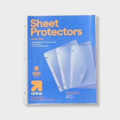 up&up Letter Sheet Protectors Clear 8.5x11 Inch Plastic 100ct