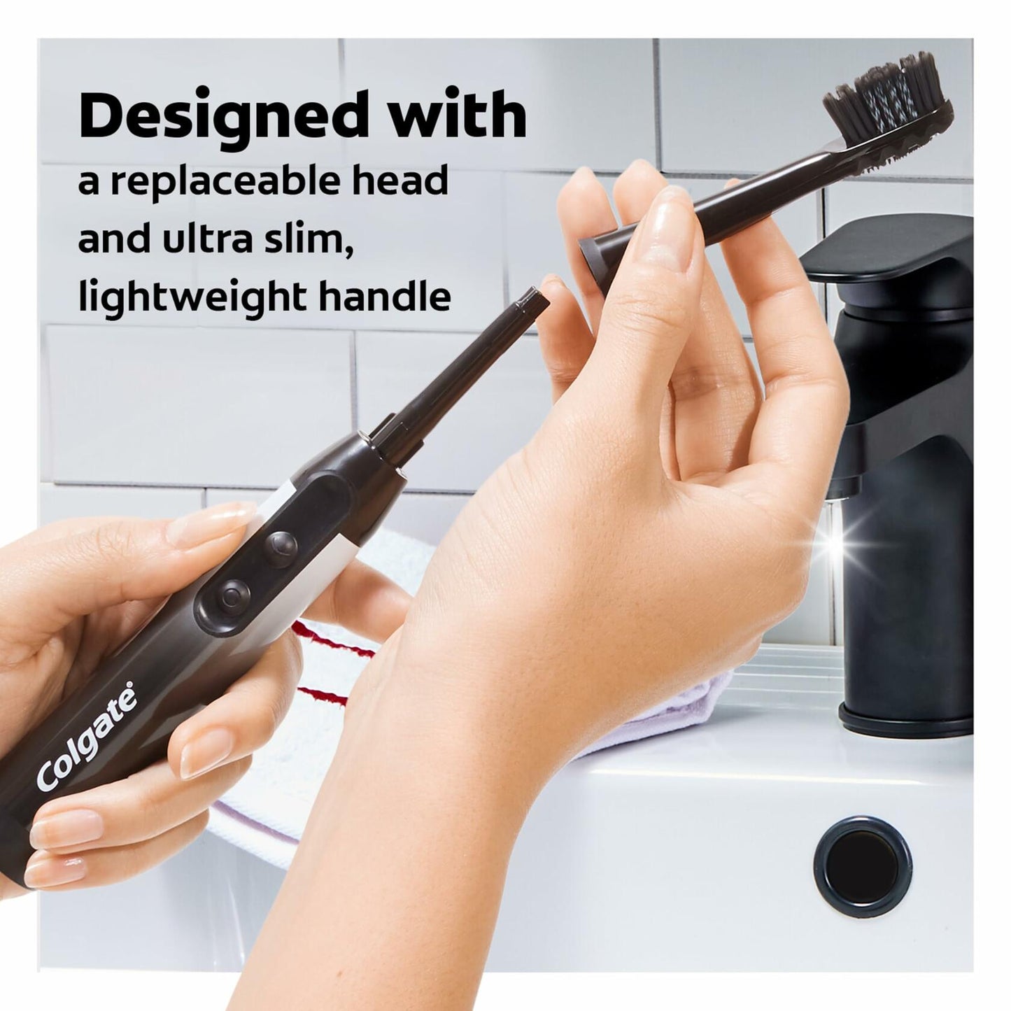 Colgate 360 Power Charcoal Battery Toothbrush Black 1 Pack