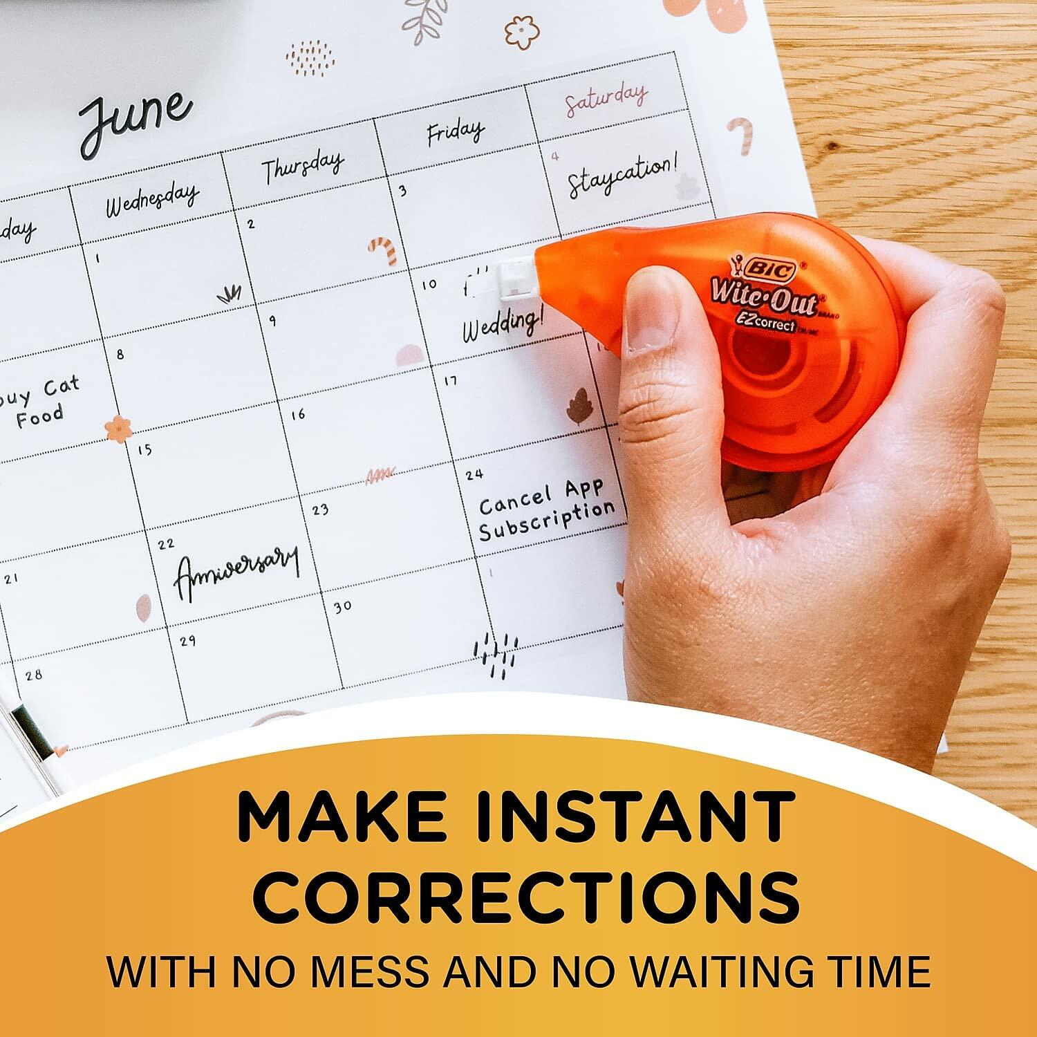 Bic Wite-Out Brand Correction Tape White 39.3 Feet 2-Count