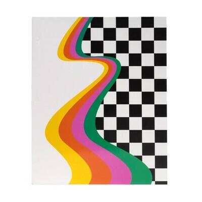 Continental Good Times 2 Pocket Paper Folder Checkered Wave School Supplies