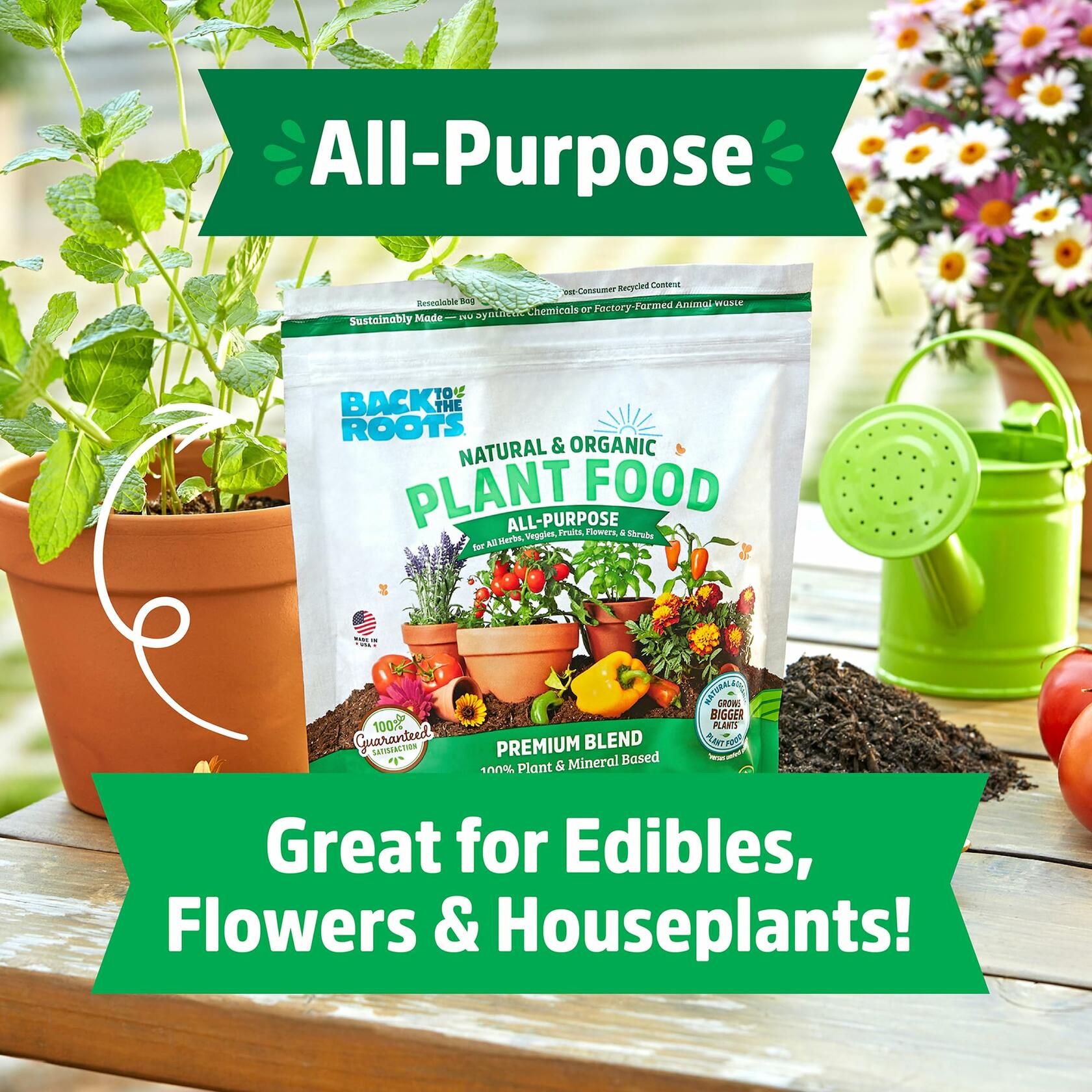 Back to the Roots Organic All-Purpose Plant Food 5 lb Value Size Vegan Blend