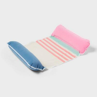 Sun Squad Inflatable Pool Float Hammock Mesh Striped Ages 14+