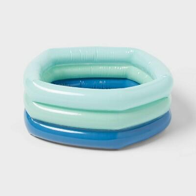 Sun Squad Mini 3 Ring Oval Kiddie Pool 43 gal Blue 5.91x1.97x7.87