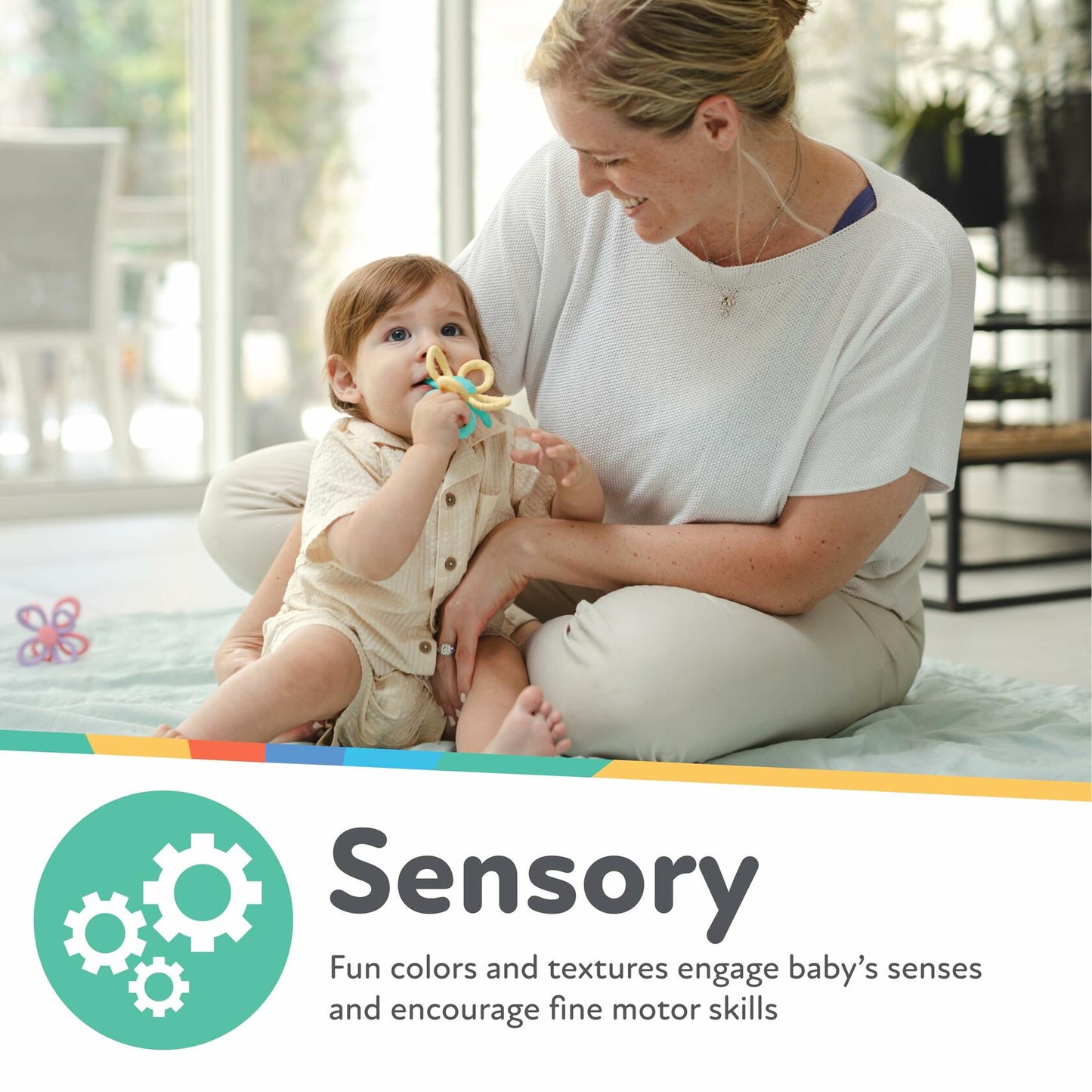 Nuby Fun Loops Flower-Shaped Teether Infant 3+ Months Pink Purple