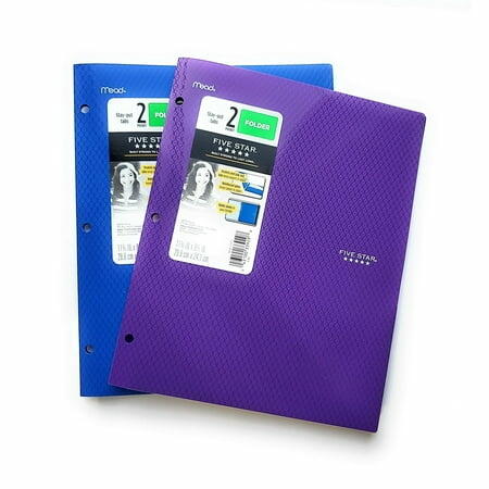 Five Star 2 Pocket Plastic Folder Purple Letter Size 8.5x11