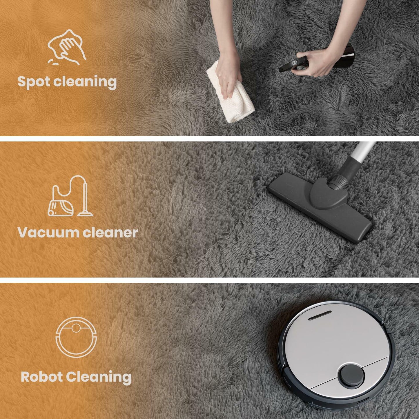 Zentavio Grey 4x6 High Pile Plush Soft Microfiber Area Rug Carpet