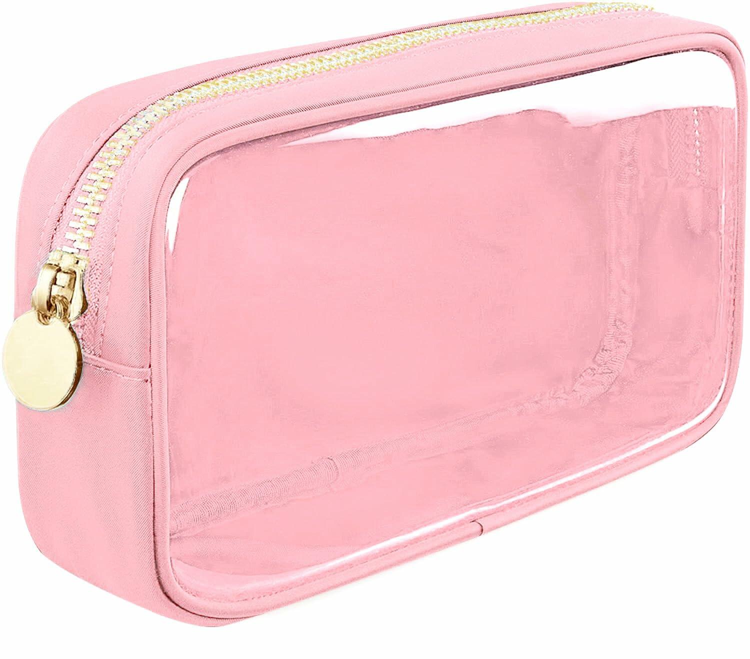 PRRQFJZS Clear Cosmetic Bag Waterproof Travel Makeup Organizer M-Pink