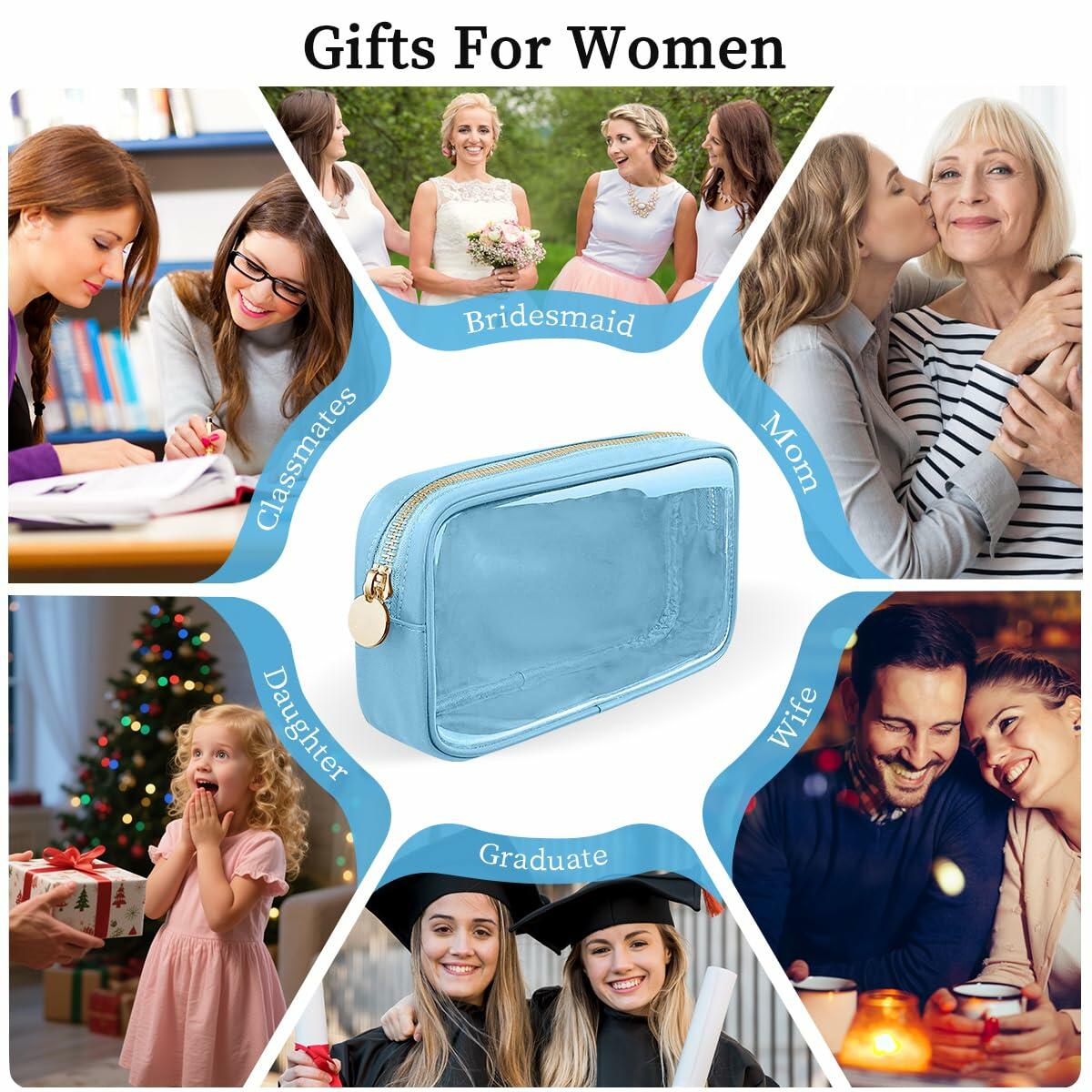 PRRQFJZS Clear Cosmetic Bag Waterproof Travel Makeup Organizer M-Pink