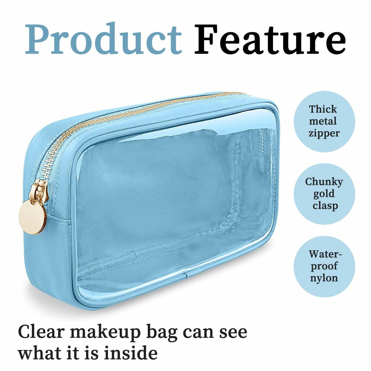PRRQFJZS Clear Cosmetic Bag Waterproof Travel Makeup Organizer M-Pink