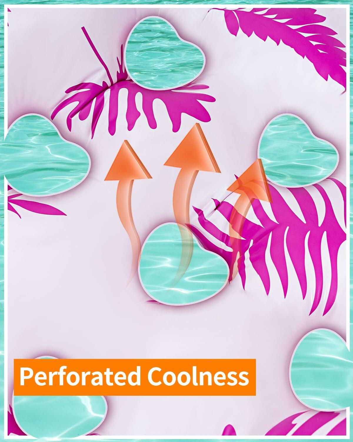 Heavy Duty Inflatable Pool Lounger Adjustable Backrest Float w/ Cup