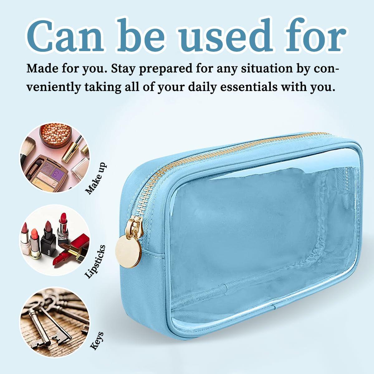 PRRQFJZS Clear Cosmetic Bag Waterproof Travel Makeup Organizer M-Pink