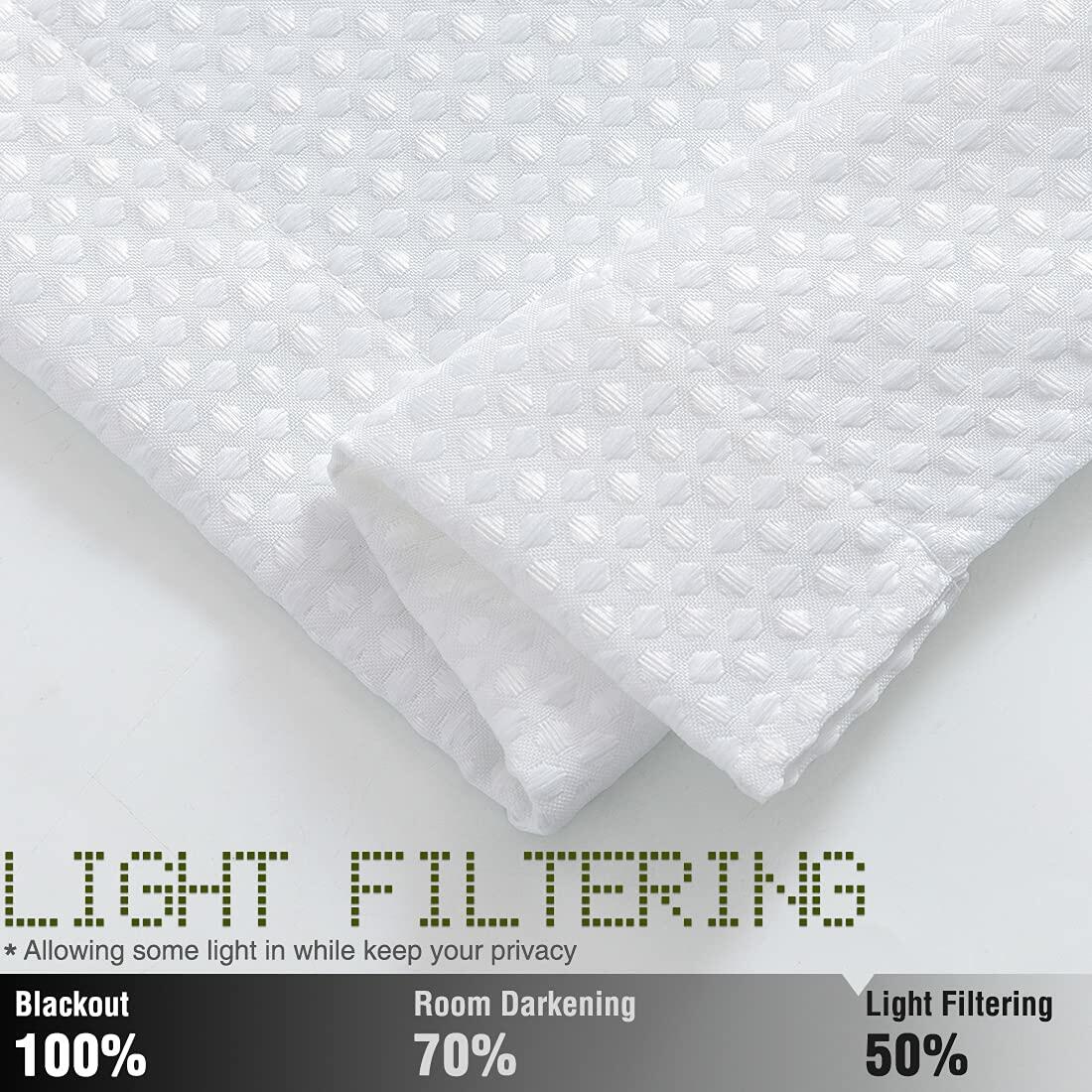 jinchan White Waffle Weave Curtains 2 Panels 90" Grommet Living Room