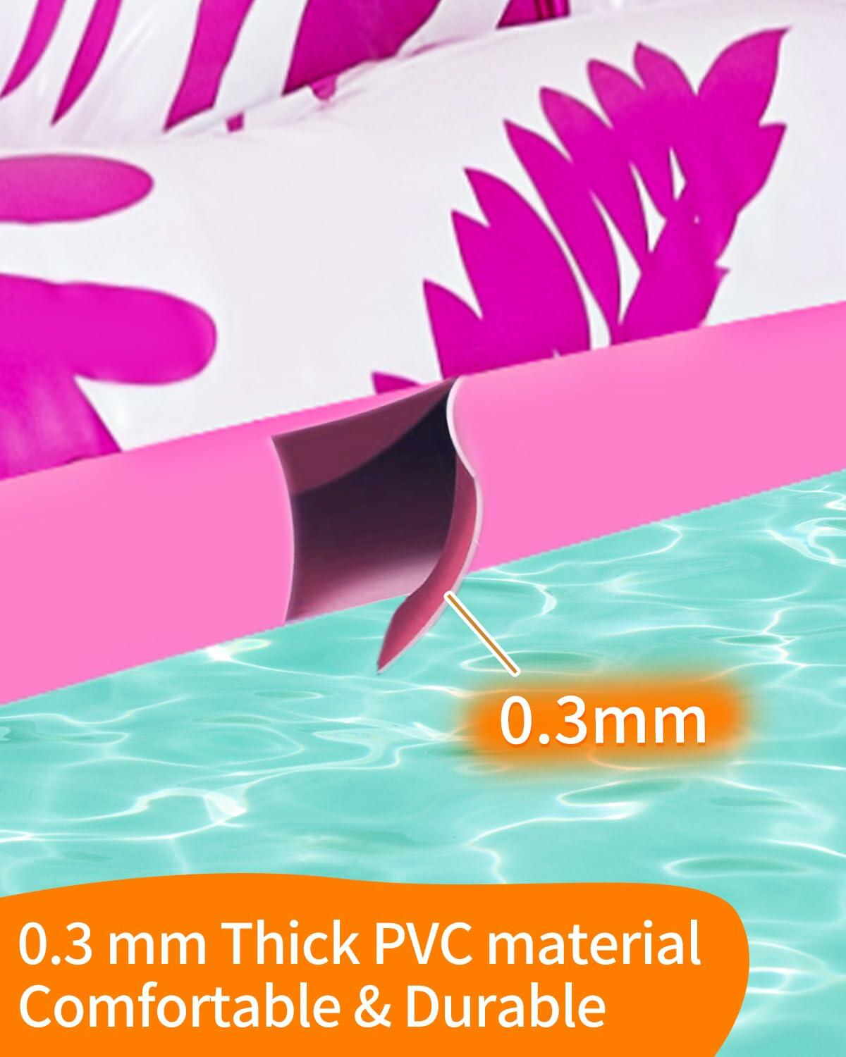 Heavy Duty Inflatable Pool Lounger Adjustable Backrest Float w/ Cup