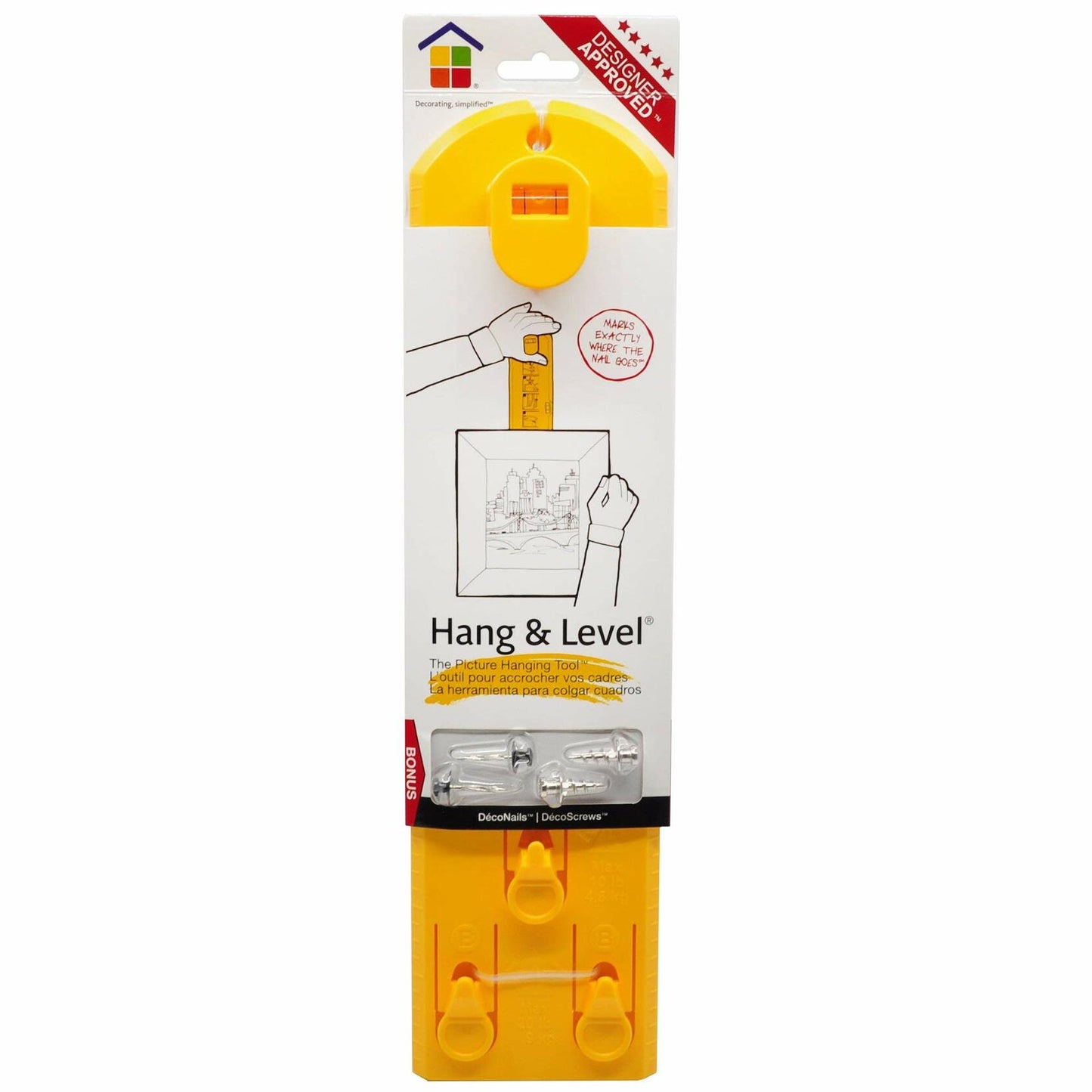 Under The Roof Decorating 100119 Picture Hanging Tool Yellow ABS Material