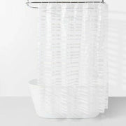 Room Essentials PEVA Shower Curtain Molded Stripe White 70x72