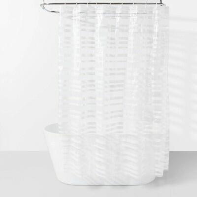 Room Essentials PEVA Shower Curtain Molded Stripe White 70x72