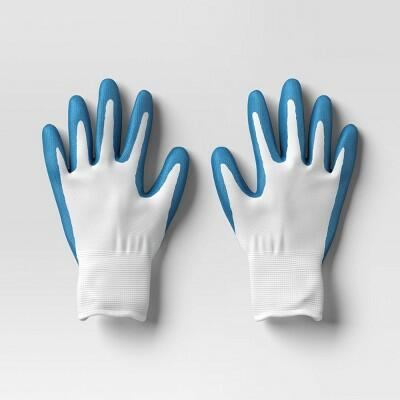 Room Essentials™ Outdoor Garden Work Gloves 2pk Blue Green M/L Size M/L