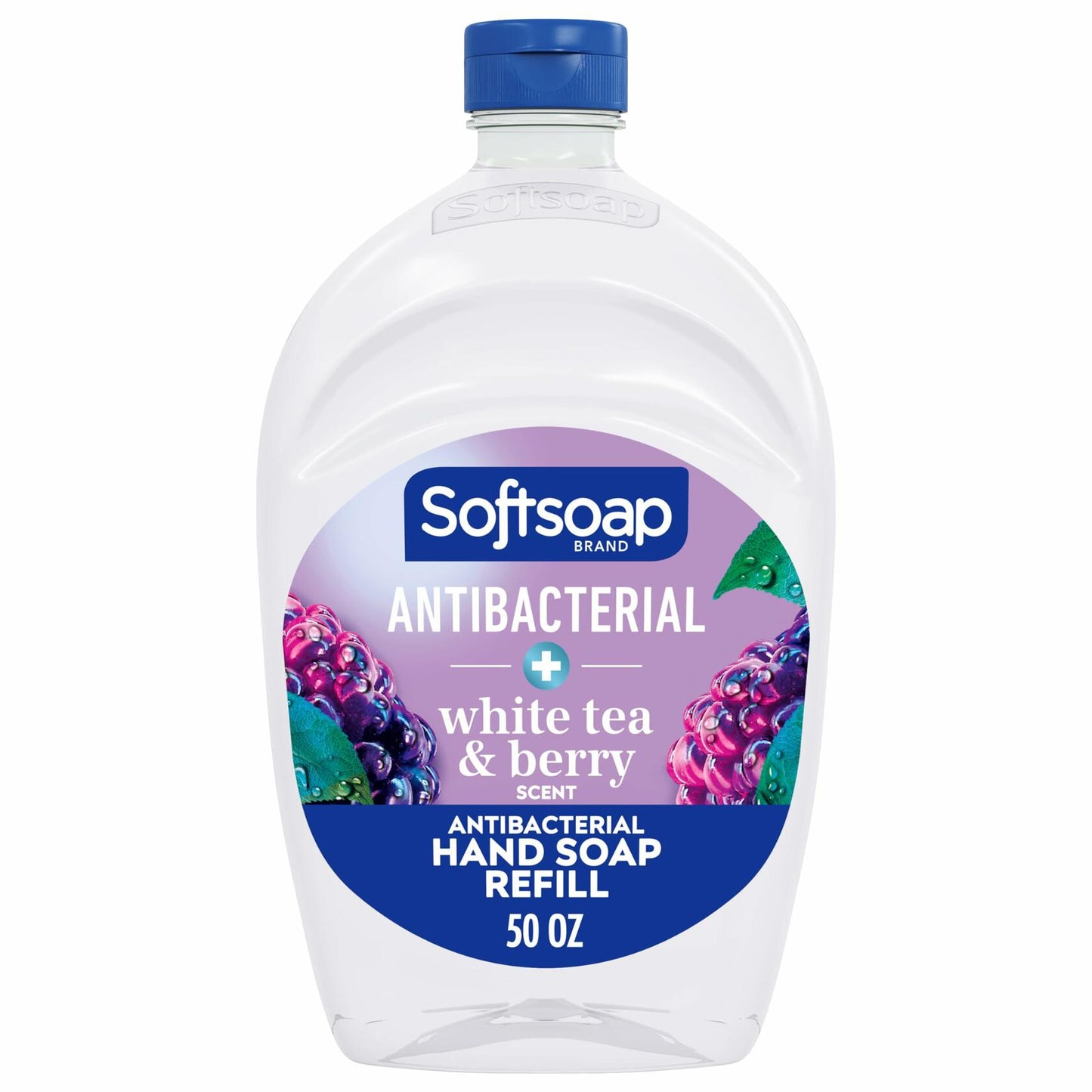 [Like New] Softsoap Antibacterial Liquid Hand Soap Refill White Tea & Berry 50oz Clear