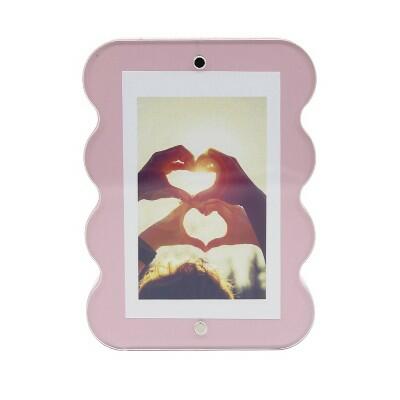 View Wavy Photo Frame Light Pink MDF Acrylic Pink