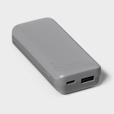 [Like New] heyday™ 4000mAh USB-C Power Bank Dove Gray 5V Rechargeable