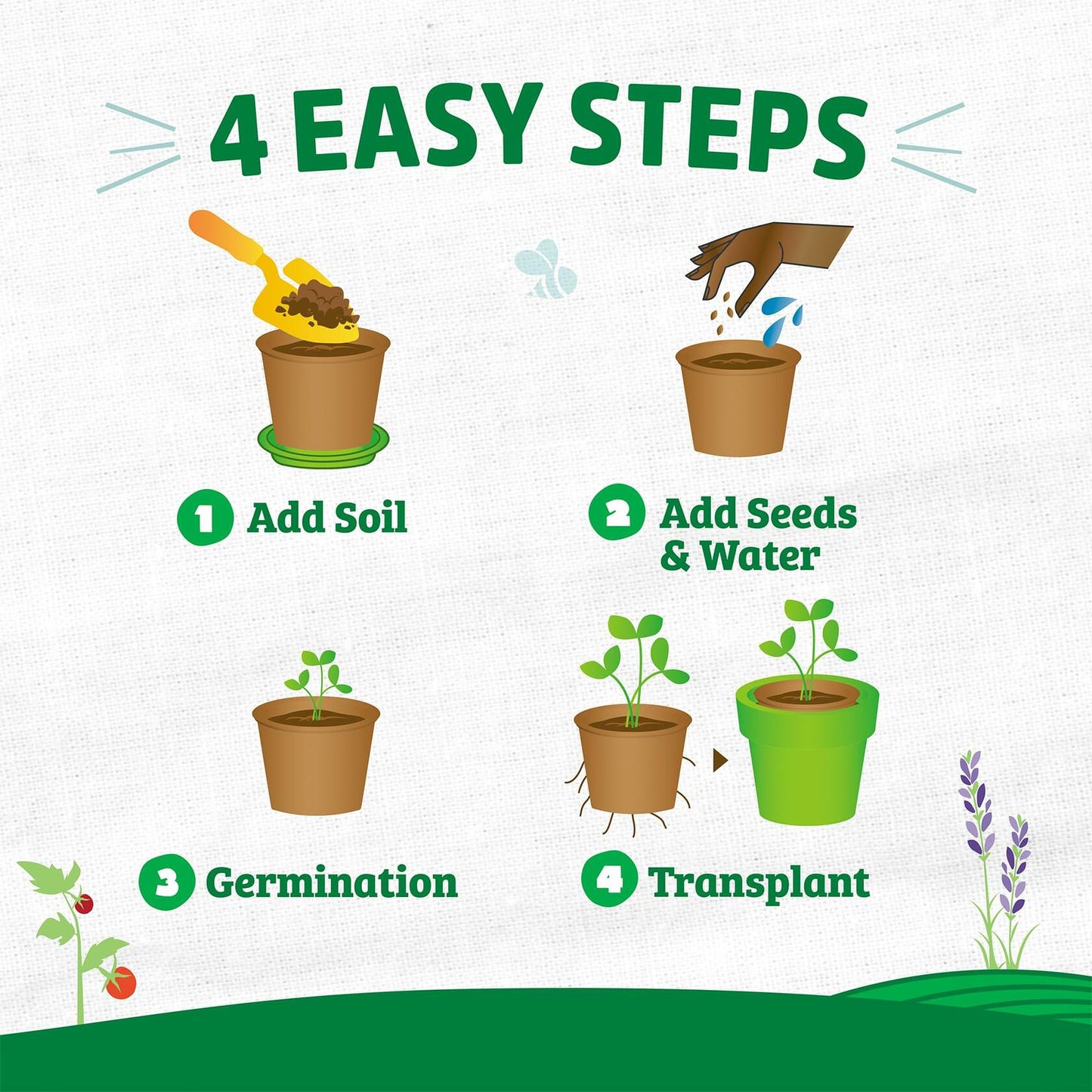 Back to the Roots Organic Plantable Seed Starting Pots 4.25" Wide Brown 8 Ct