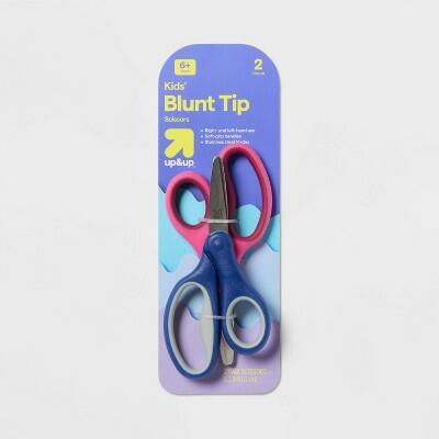 [Like New] up&up Kids Scissors 2ct Blunt Tip Pink Blue 5 Inch Safety School Craft