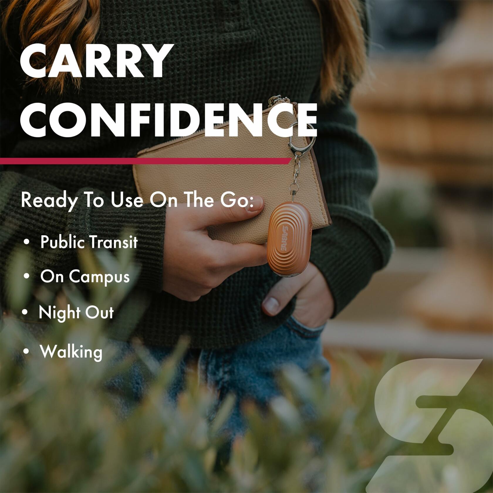 SABRE 2-in-1 Personal Alarm LED Light 130dB Siren Snap Hook Compact