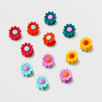 art class™ Girls Matte Flower Claw Clips 12pk Multicolor