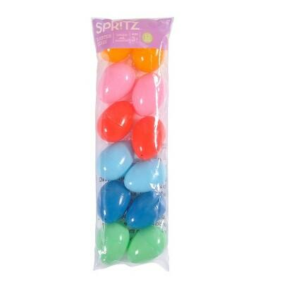 Spritz Easter Plastic Eggs 12ct Mixed Colors Fillable Plastic Egg Decor