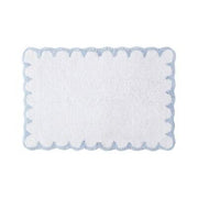 Peri Home Bath Rug Scallop Cotton White/Blue 20x30