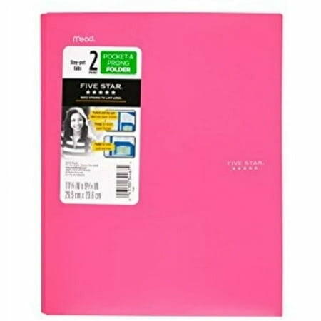 [Like New] Five Star 2 Pocket Plastic Folder with Prongs Orange Letter Size