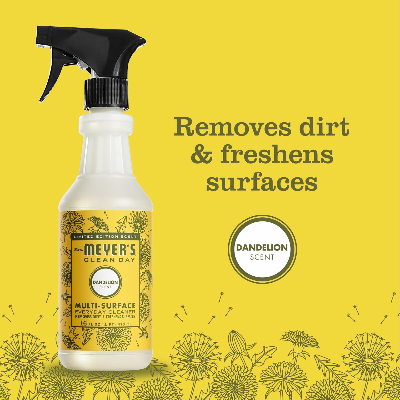 Mrs. MEYER'S CLEAN DAY Multi-Surface Everyday Cleaner Dandelion 16oz