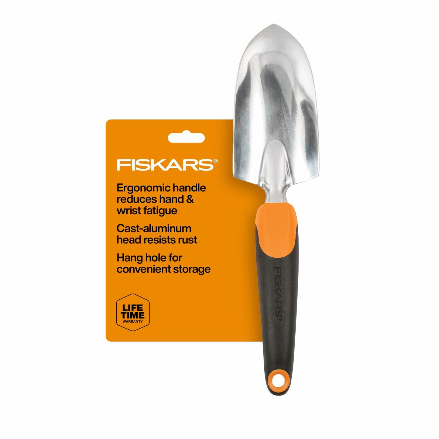 Fiskars Ergo Garden Trowel Heavy Duty Hand Tool with Hanging Hole